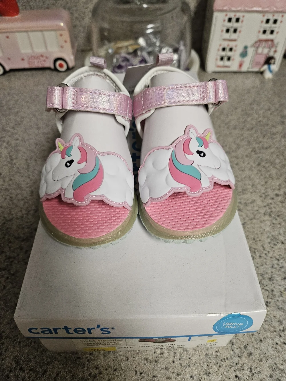 Carter's Pink Unicorn Light-Up Kids Sandals